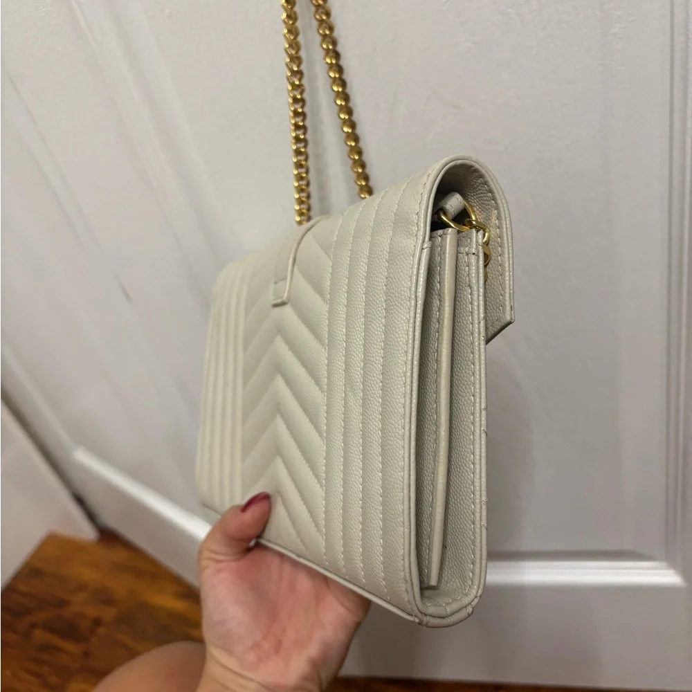 YSL Cream Chain Shoulder Bag - Picture 8 of 12